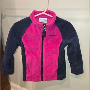 Kids Fleece Hoodie - Bright Pink and Navy